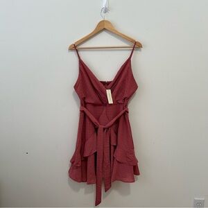 Francesca’s Collections Dress Womens XL Sleeveless V Neck Textured Rust New
